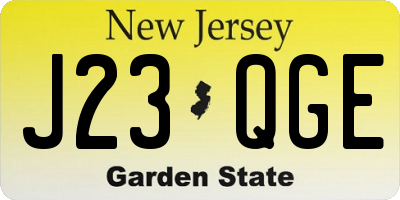 NJ license plate J23QGE