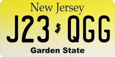 NJ license plate J23QGG
