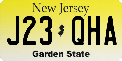 NJ license plate J23QHA