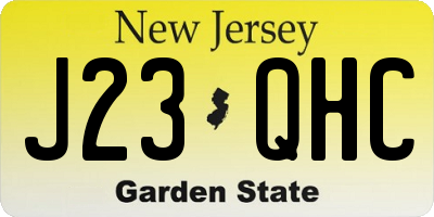 NJ license plate J23QHC
