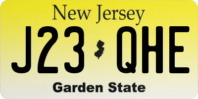 NJ license plate J23QHE