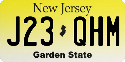 NJ license plate J23QHM