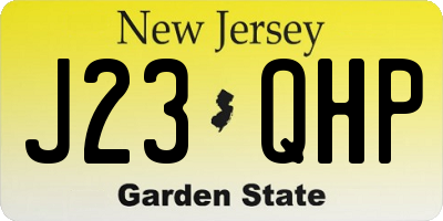 NJ license plate J23QHP