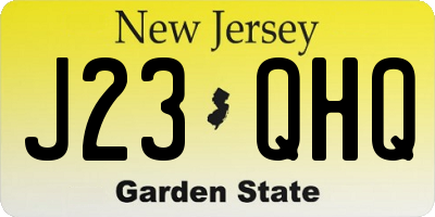 NJ license plate J23QHQ