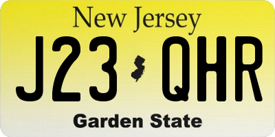 NJ license plate J23QHR
