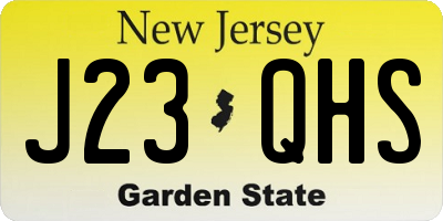 NJ license plate J23QHS
