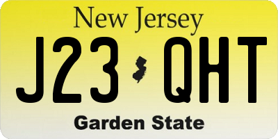 NJ license plate J23QHT