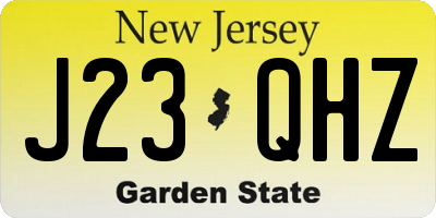 NJ license plate J23QHZ