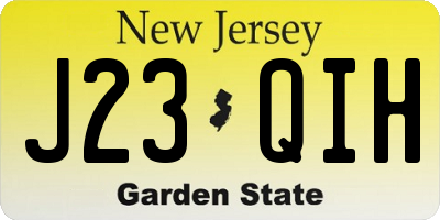 NJ license plate J23QIH