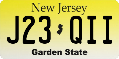 NJ license plate J23QII