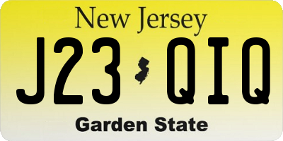 NJ license plate J23QIQ