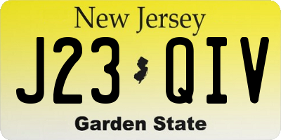 NJ license plate J23QIV