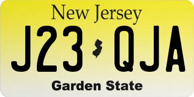 NJ license plate J23QJA