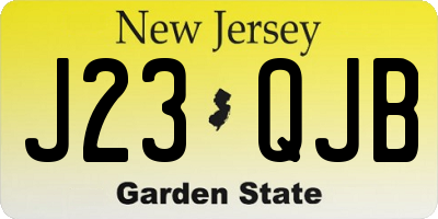 NJ license plate J23QJB