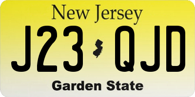 NJ license plate J23QJD
