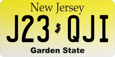 NJ license plate J23QJI
