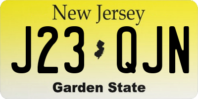 NJ license plate J23QJN
