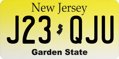 NJ license plate J23QJU