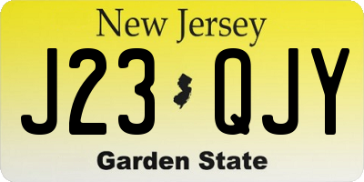 NJ license plate J23QJY