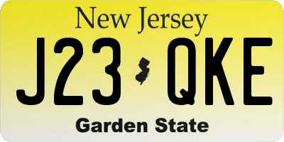 NJ license plate J23QKE