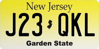 NJ license plate J23QKL