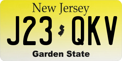 NJ license plate J23QKV