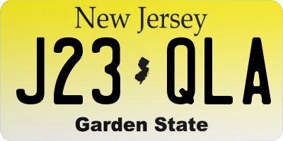 NJ license plate J23QLA