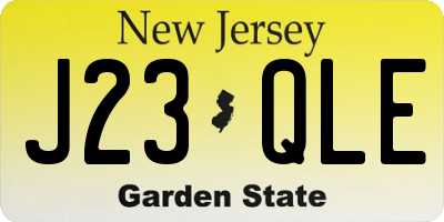 NJ license plate J23QLE