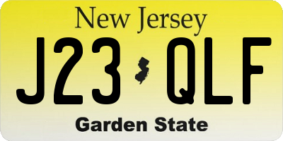 NJ license plate J23QLF