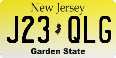 NJ license plate J23QLG