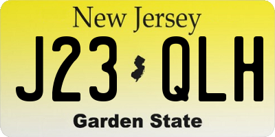 NJ license plate J23QLH