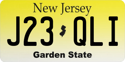 NJ license plate J23QLI