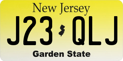NJ license plate J23QLJ