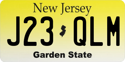 NJ license plate J23QLM