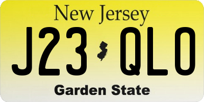 NJ license plate J23QLO