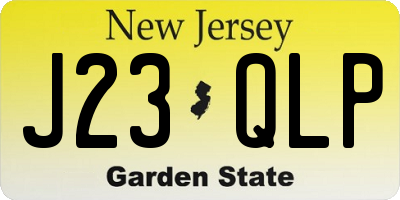 NJ license plate J23QLP