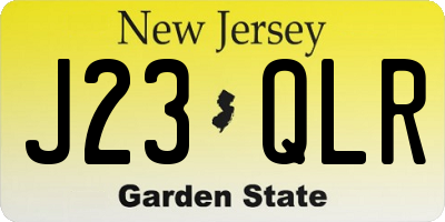 NJ license plate J23QLR
