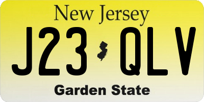 NJ license plate J23QLV