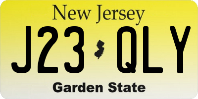 NJ license plate J23QLY