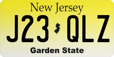 NJ license plate J23QLZ