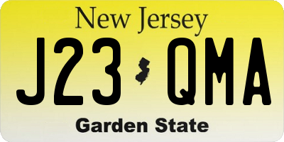 NJ license plate J23QMA