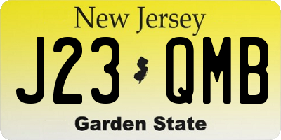 NJ license plate J23QMB