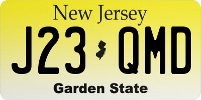NJ license plate J23QMD