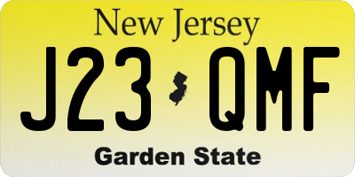 NJ license plate J23QMF
