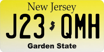 NJ license plate J23QMH