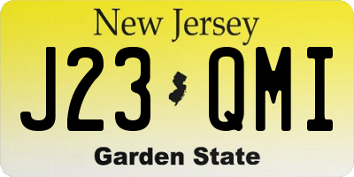 NJ license plate J23QMI