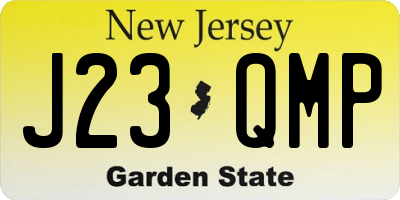 NJ license plate J23QMP