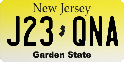 NJ license plate J23QNA