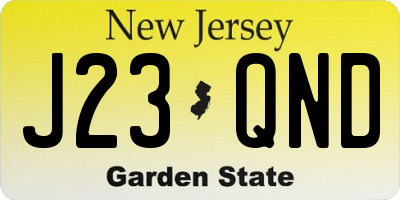NJ license plate J23QND