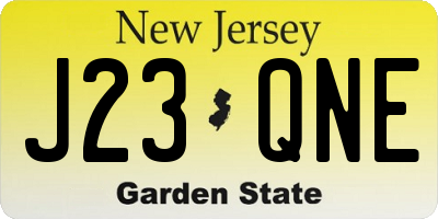 NJ license plate J23QNE